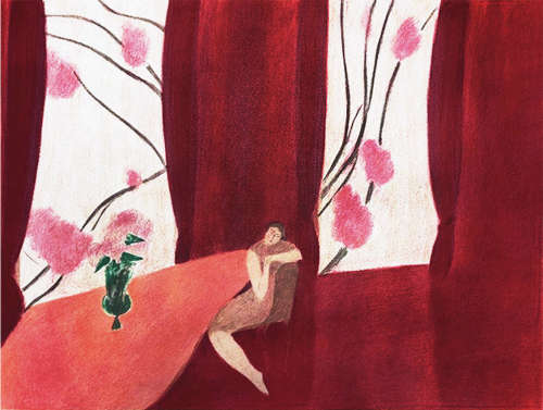 皮埃尔·彭贡潘 （b.1938） 红色窗帘 版画 238/250