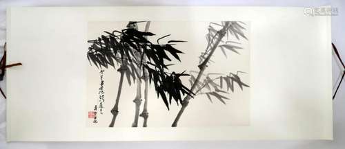 SIGNED XIAO SHU (1931- ). A INK AND COLOR ON PAPER