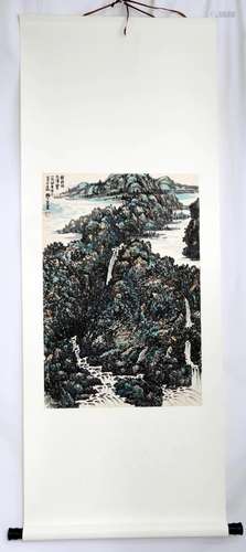 SIGNED LAI SHAOQI (1911-2000). A INK AND COLOR ON PAPER