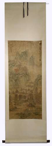 SIGNED CHEN HONGSHOU. A INK AND COLOR ON PAPER HANGING