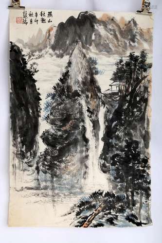 SIGNED LONG RUI (1946- ). A INK AND COLOR ON PAPER