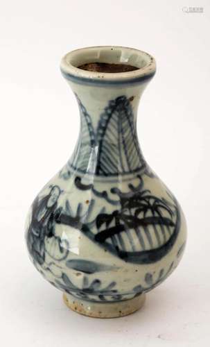 A BLUE AND WHITE FIGURE PORCELAIN VASE.