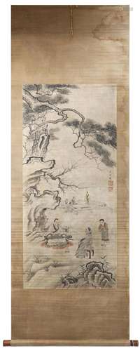 SIGNED WU XIZAI (1799-1870).A INK AND COLOR ON PAPER