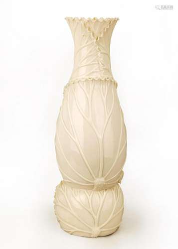 A BLANC DE RELIEF WINTERSWEET PORCELAIN VASE. C306.