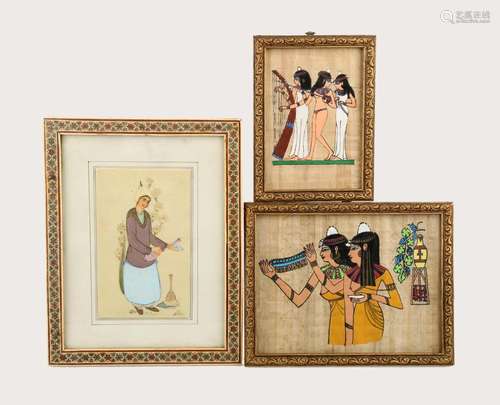 (3) GROUP OF FRAMED DECORATIVE ITEMS.OH029.