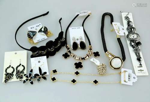 (14) FINE CRYSTAL, METAL AND JEWELED JEWELRY --- A SET