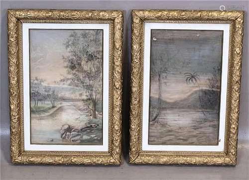 (2) PAIR (EARLY 20TH CENTURY) PASTELS, LANDSCAPES WITH