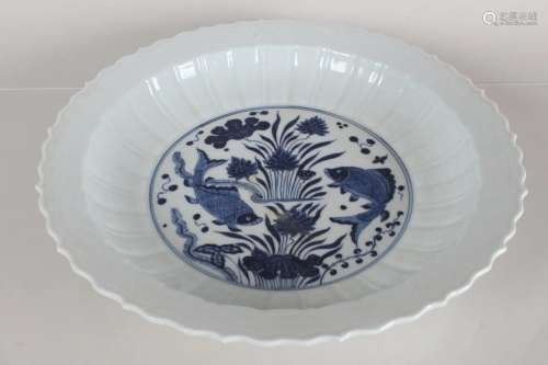 A Chinese Massive Aqua-theme Blue and White Porcelain