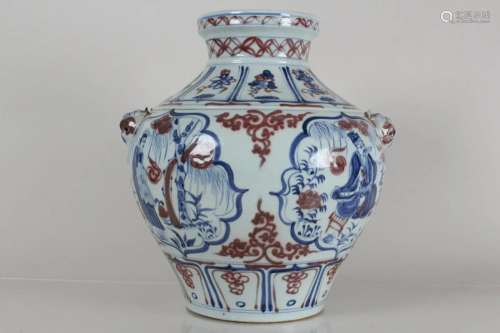 A Chinese Duo-handled Ancient-framing Porcelain Massive