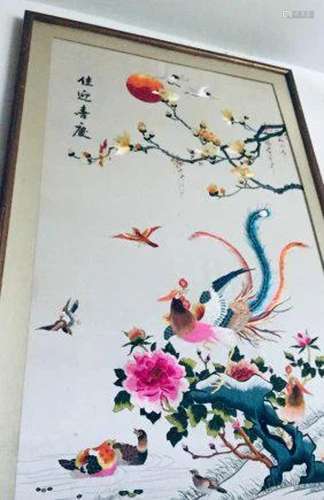 EMBROIDERY ON SILK, ESTATE DECOR