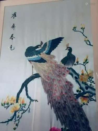 EMBROIDERY ON SILK, ESTATE DECOR