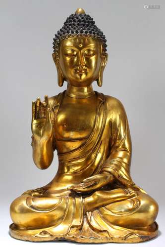 Chinese Massive Gilt Religious State Buddha Statue