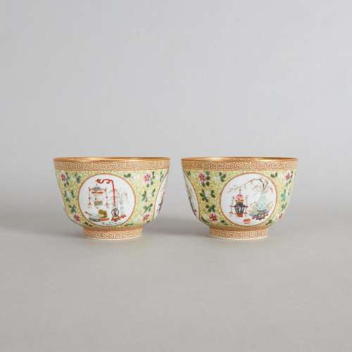 A Pair of Chinese Famille Rose 'Auspicious' Bowls ...