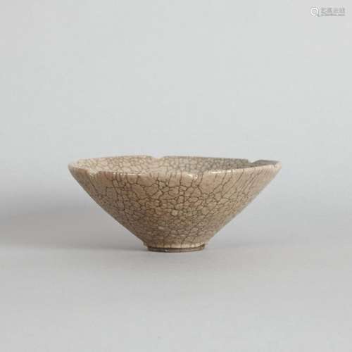 A Chinese Crackle-glazed Conical Bowl