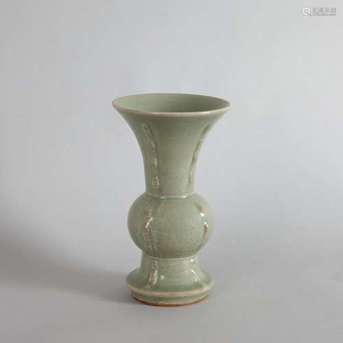 A Chinese Celadon-glazed Gu Vase