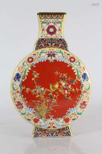 A Chinese Red-coding Nature-sceen Porcelain Fortune