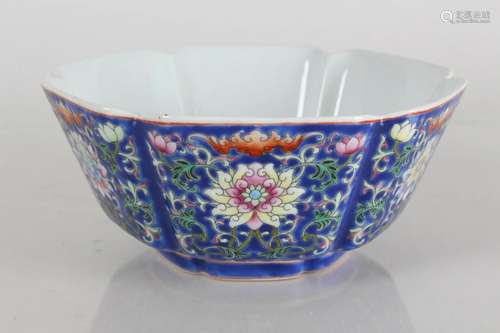 A Chinese Flower-blossom Porcelain Fortune Bowl