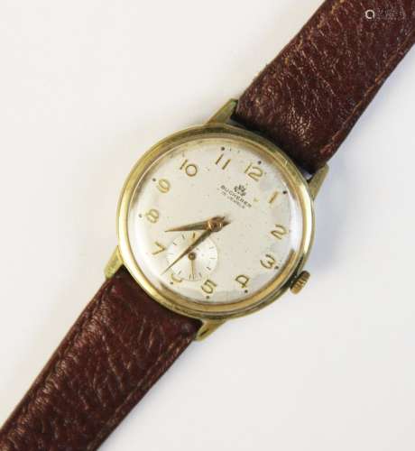 * A Bucherer 15 Jewels gold-plated wristwatch, the circular ...
