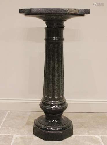 * An Italian carved serpentine pedestal, 19th century, the f...