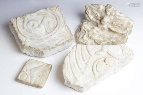 A selection of carved architectural marble fragments, to inc...