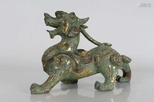 A Chinese Ancient-framing Fortune Bronze Vessel Statue