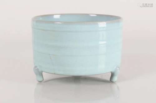 A Chinese Tri-podded Fortune Circular Porcelain Censer