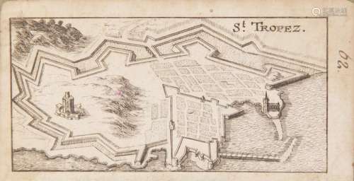 * A 17th century map of St.Tropez, possibly by Matthaus Meri...