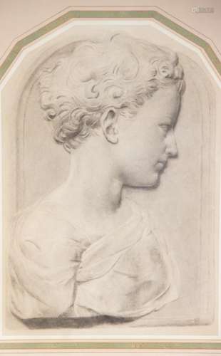 English school (19th century), A study of Bust Of A Child (a...