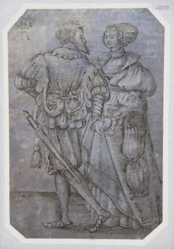 Attributed Eric Hebborn (1934-1996), A 16th century couple, ...