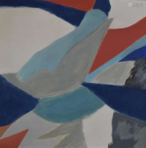 John P Busby (b1928) oil on canvas abstract South West Wind,...