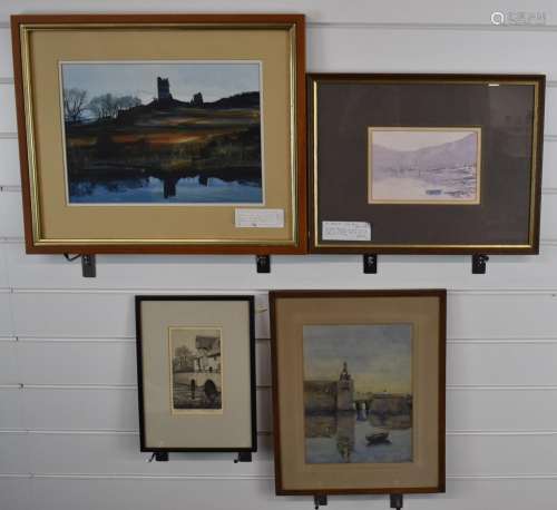 Three watercolour landscapes comprising K.S. Hewitt Loch Eti...