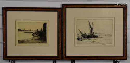 Douglas Ion Smart, two London interest signed etchings, one ...