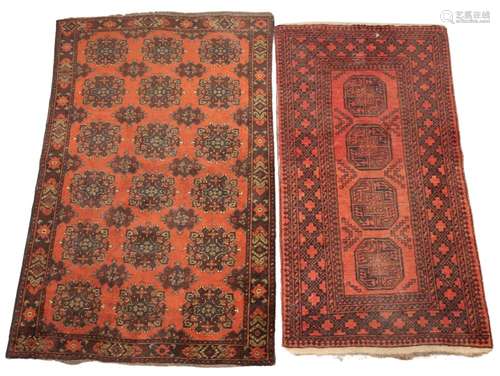 An Afghanistan wool pile Kayam rug, the red ground with four...