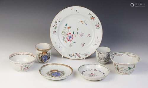 An 18th century Chinese export armorial porcelain teacup and...