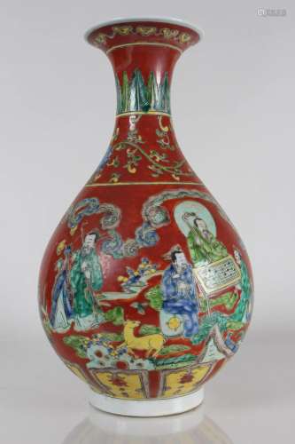 A Chinese Story-telling Detailed Porcelain Fortune Vase