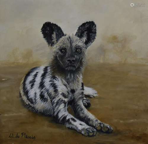 Wendy du Plessis (South African) oil on canvas study of a wi...
