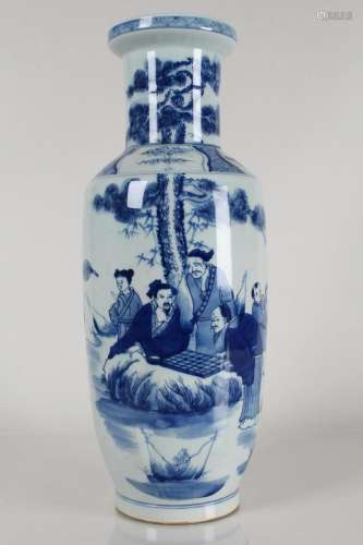 A Chinese Story-telling Blue and White Porcelain