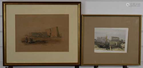 Two David Roberts prints of Egyptian scenes, largest 23 x 33...