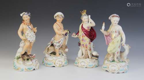 * Four porcelain figures, late 19th or early 20th century, e...