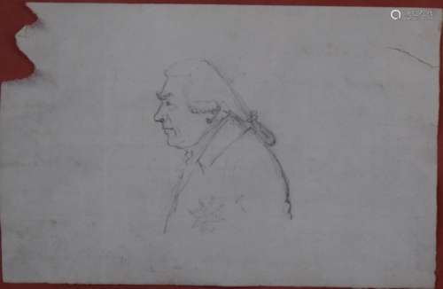 Georgian pencil portrait of a man by S Frankland, MP for Thi...