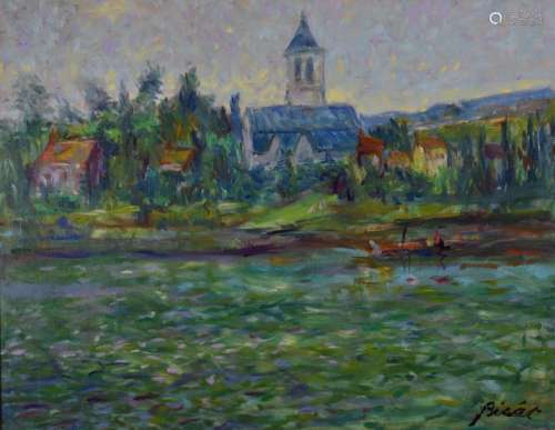 Andre Bicat (1909-1996) oil on board impressionist landscape...