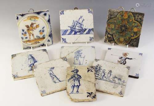 A collection of ten delft tiles, 18th century and later, to ...