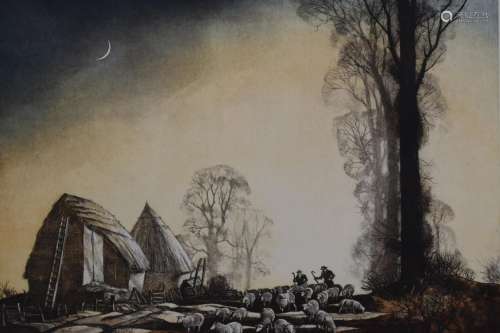 Rowland Hilder signed limited edition (74/175) print of drov...