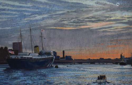 William Henry Innes (1905-1999) pastel maritime landscape Na...