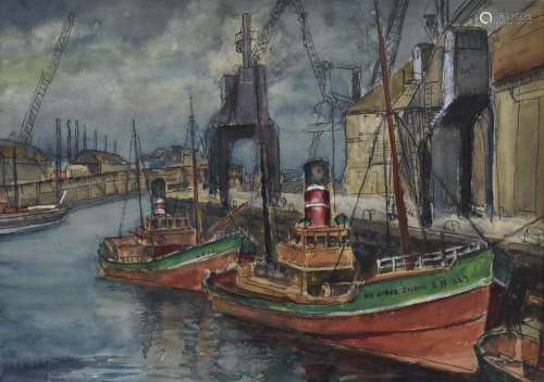 Evelyn Oughtred Buchanan (1883-1975) maritime scene boats in...