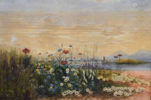 Andrew Nicholl RHA (Irish, 1804-1886) watercolour estuary la...