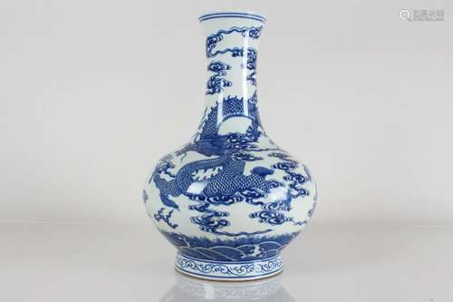 A Chinese Dragon-decorating Blue and White Porcelain