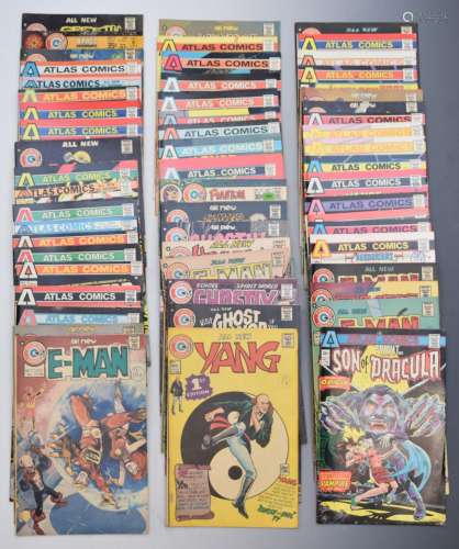 Fifty-seven Atlas and Charlton comics, titles include E-man,...