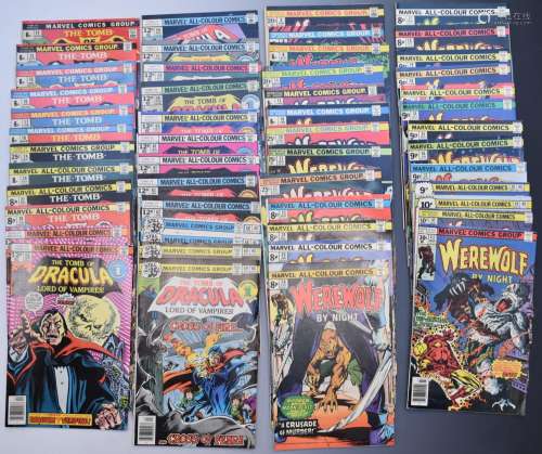 Twenty-six Werewolf By Night comics by Marvel together with ...