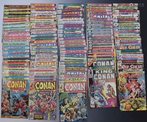 Seventy-seven Conan The Barbarian comics by Marvel including...